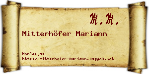 Mitterhöfer Mariann névjegykártya