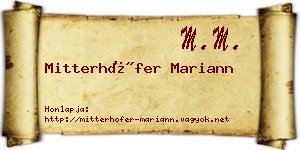 Mitterhöfer Mariann névjegykártya