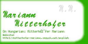 mariann mitterhofer business card